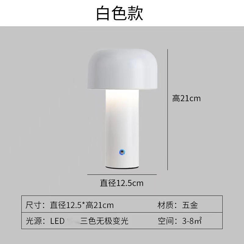 Creative Bellhop Mushroom Lamp led Bedroom bedside bar ambiance usb Rechargeable Decorative Night Light