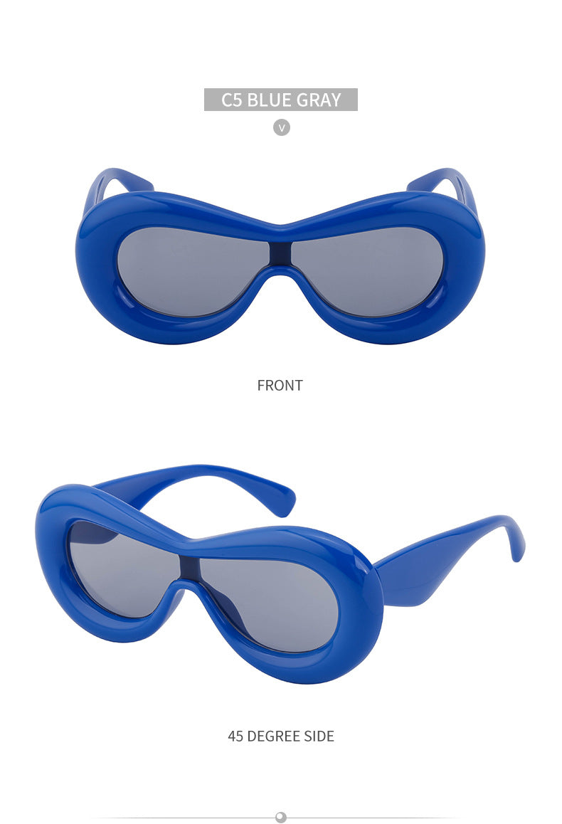 Europe and America Y2K Sunglasses for Women Trendy One-Piece Sunglasses Party Quirky Street Style Fashion Women's Glasses Wholesale