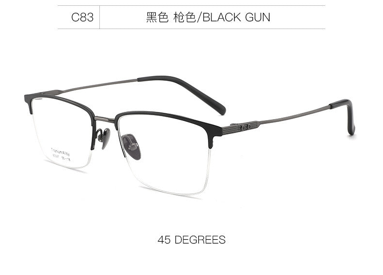 Business Eyebrow Pure Titanium Optical Frame New Half Frame Glasses Titanium Alloy Metal Frame Titanium Frame