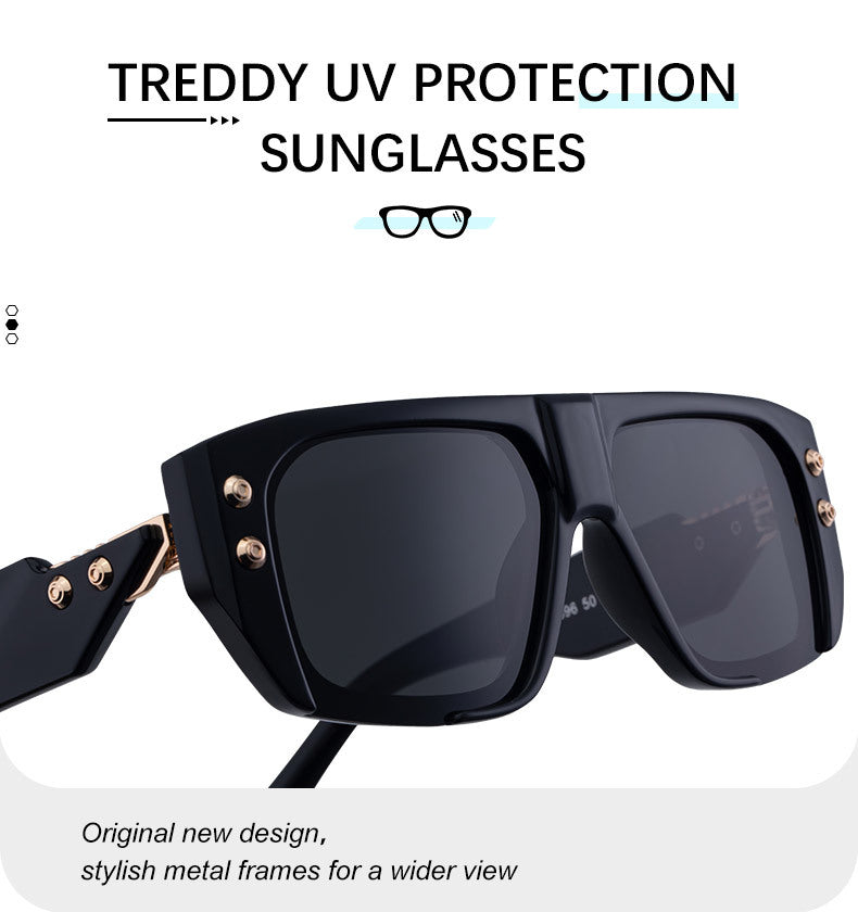 2025New Fashion Square Frame Sunglasses for Men, High-End Personality Outdoor Trend Driving Sun Protection Sunglasses for Men