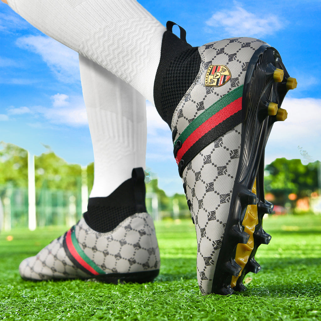 Hot-selling High-top Soccer Shoes tf Artificial Grass with Broken Nails AG Nail Leather Foot Men's and Women's Children's Youth Student Training Shoes