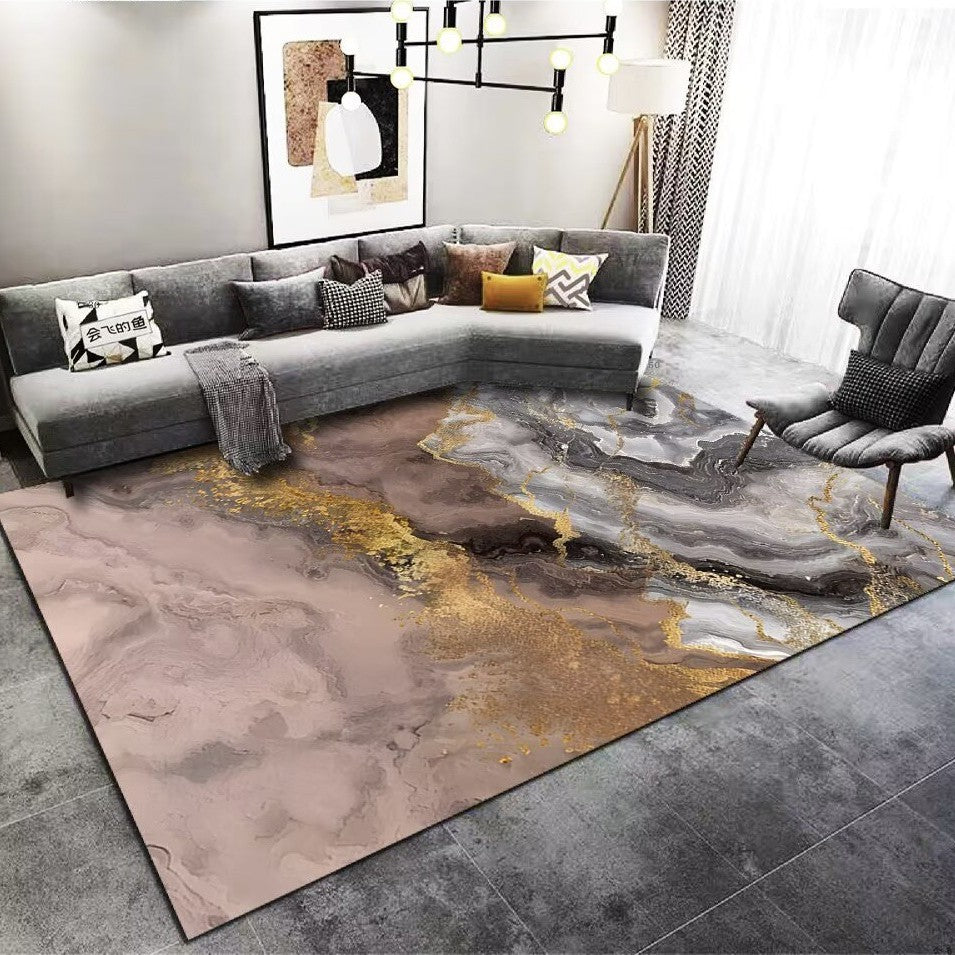 Living Room Carpet Stain Resistant Easy Care Crystal Velvet Carpet Home Sofa Coffee Table Rug Bedroom Wear-Resistant Non-Slip Mat