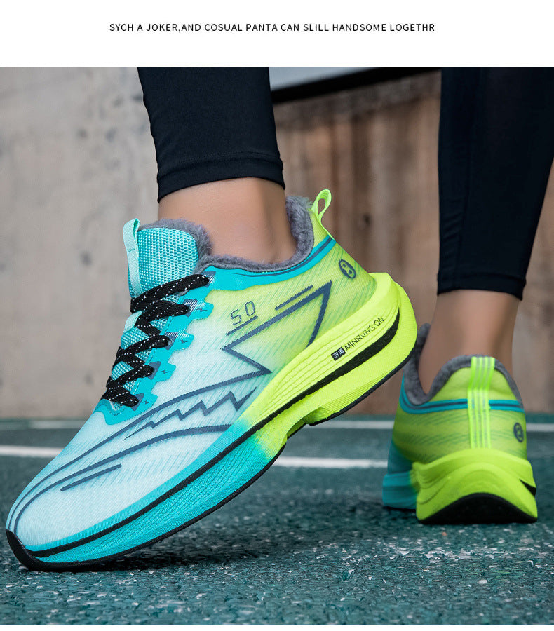 Red Rabbit8PRO Fleece-Lined Warm Running Shoes Outdoor Sports Casual Lightning Men and Women Real Explosive Carbon Plate Anti-Slip Running Shoes