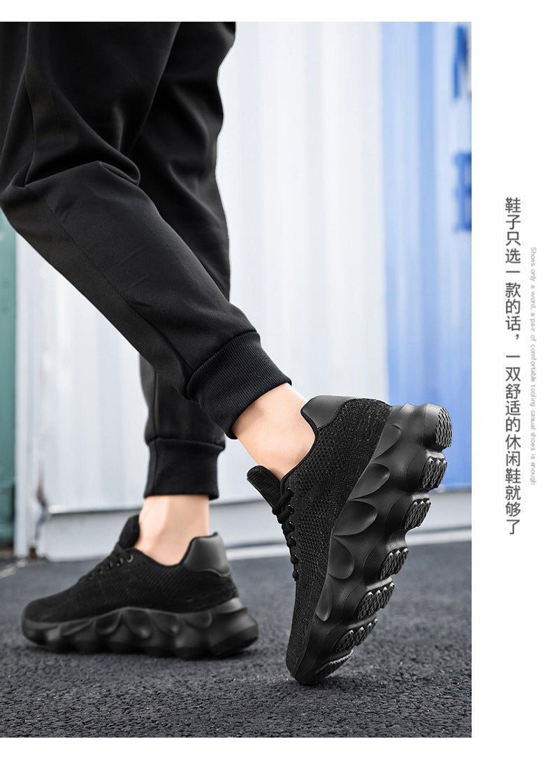 2025Autumn Large Size Men's Mesh Breathable Lightweight Height-Increasing Running Shoes Outdoor Hiking Casual Sports Shoes