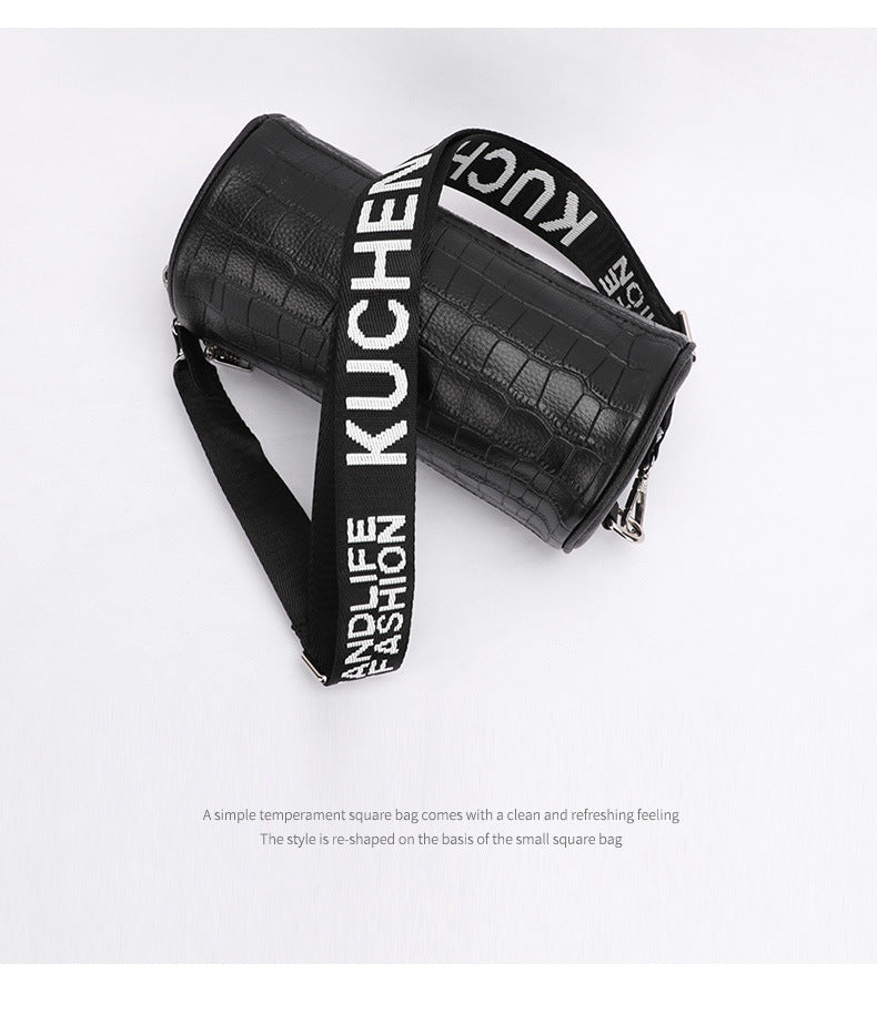 Crocodile Pattern Single Shoulder Women's Bag Trendy Fashion Crossbody Bag Niche Versatile Personality Mini Cylinder Underarm Women's Bag