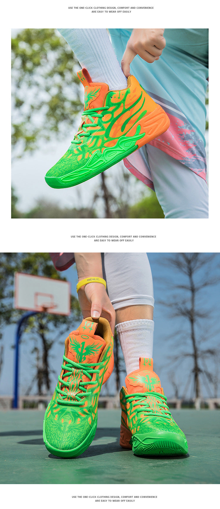 Fashion Trend Basketball Shoes New Youth Mandarin Duck Mesh Breathable Sports Shoes High-Top Training Boots