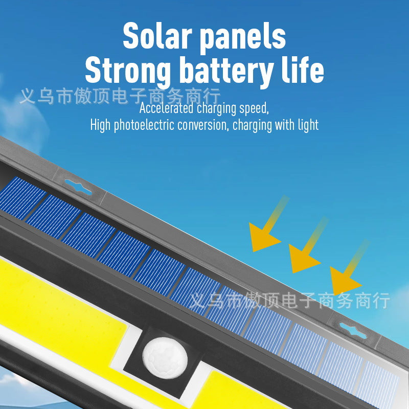 New Solar Wall Light Outdoor Human Body Sensor Light COB Courtyard Home Lighting Street Lamp Waterproof LED Garage Light