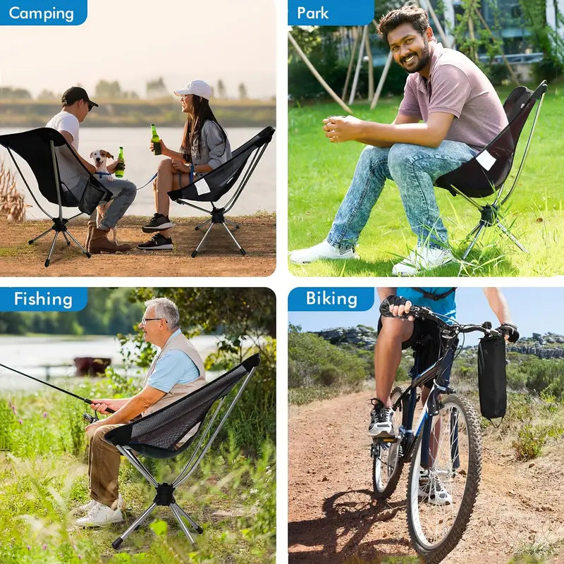 Jituo New Model360Degree Rotating Moon Chair Lightweight Aluminum Alloy Outdoor Camping Folding Beach Chair Portable