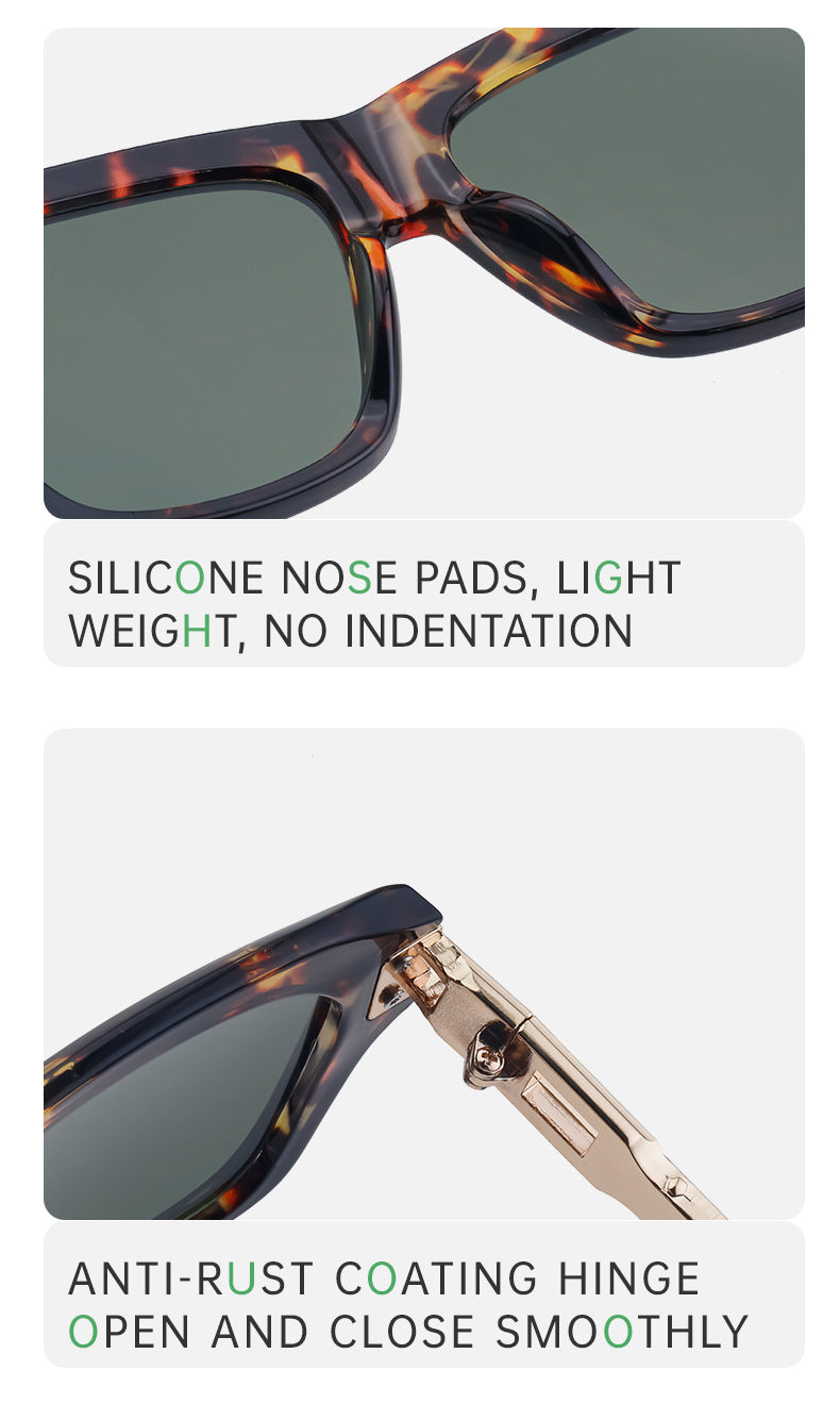 European and American Fashion Large Square Frame Sunglasses for Men High-end Sun Protection Sunglasses Men's Trendy Glasses sunglasses