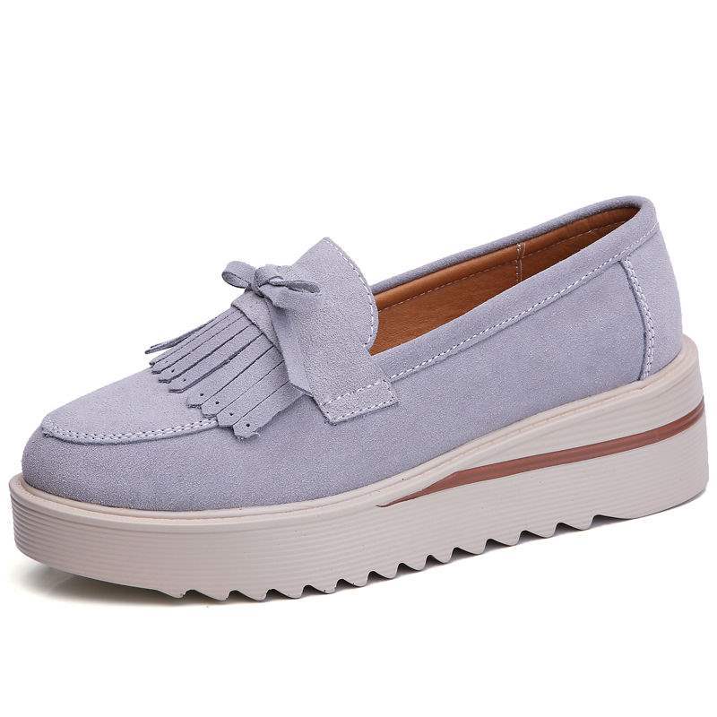 VIVIDENT New Spring and Autumn Platform Shoes for Women, Thick Sole Wedge, Large Size Slip-On Casual Mom Shoes
