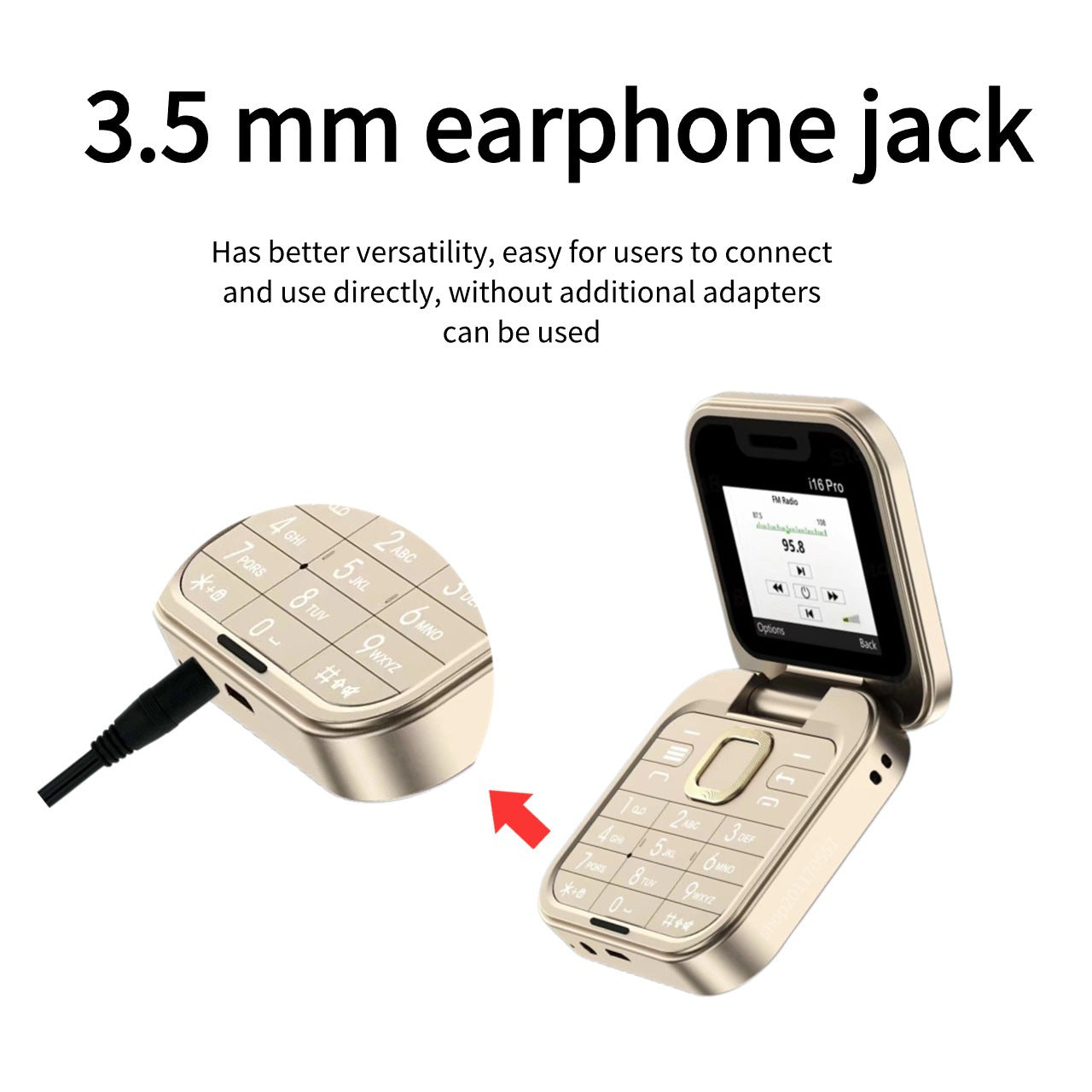 Mini Foldable Feature Phone Flip Cover Elderly Button Phone Pocket Women's Personalized Phone Backup Phone