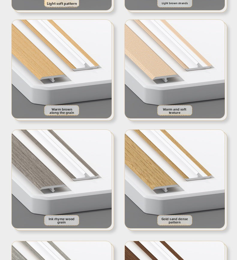 PVC Wood Grain T Decorative trim for wooden doors t Edge trim for wooden flooring, threshold trim, joint decoration, tile edge trim