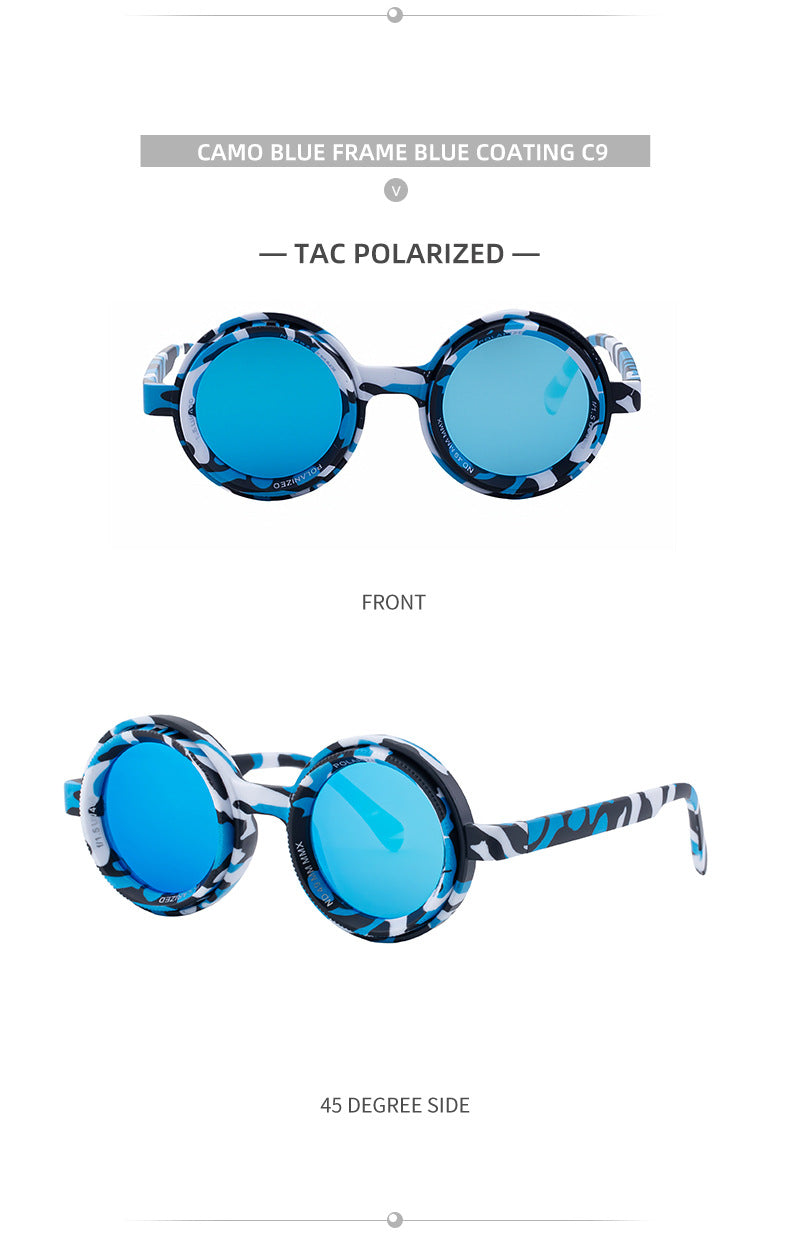 Nighttime Driving Glasses Round Frame ND Adjustable Zoom Men's Sunglasses2025New Polarized Sunglasses