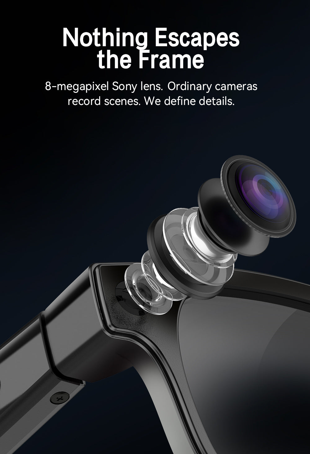 AIMB-G2Smart Glasses800100 Megapixel Camera Ai Translation Character Recognition1200P Anti-Shake Video Recording