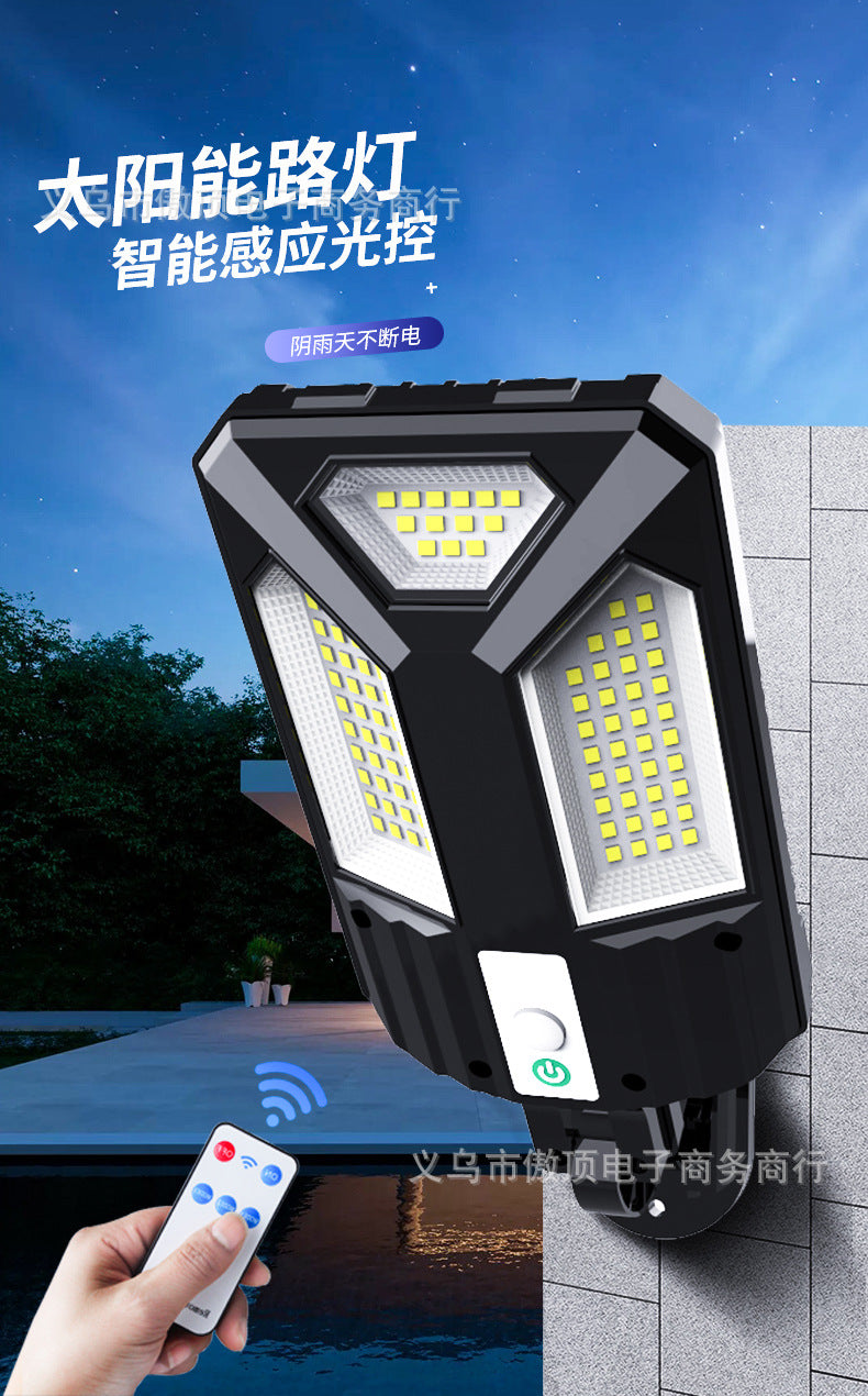 New Solar Light Human Body Sensing Street Light Outdoor Garden Light with Remote Control Garden Light LED Wall Lamp