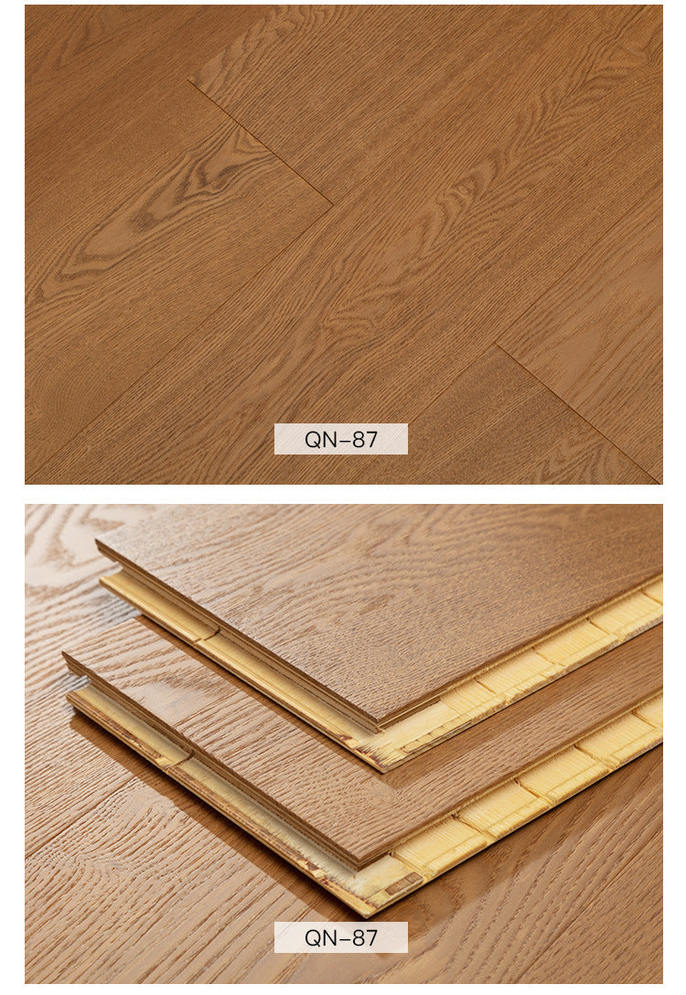 Source Factory European White Oak Pure Three-Layer Solid Wood Flooring for Underfloor Heating Modern Style Villa Home Use ENF Environmental Protection