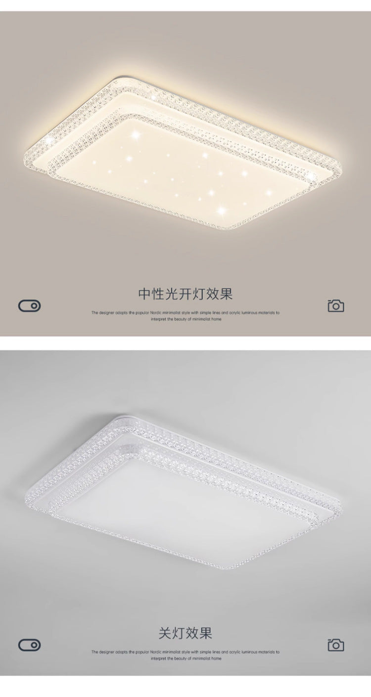 2025New led Ceiling Lamp Living Room Large Lamp Fashion Lighting Simple Modern Light Luxury Imitation Crystal Bedroom Lamp