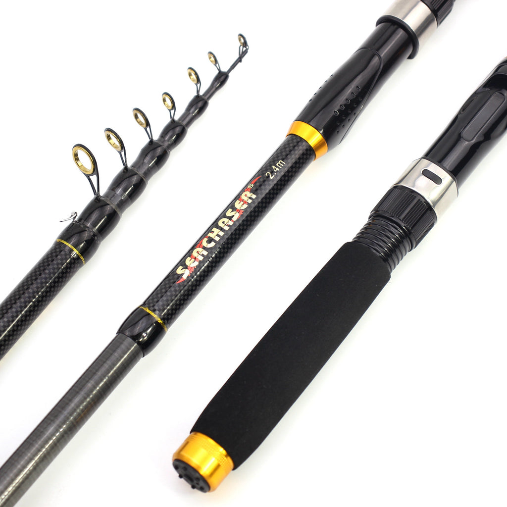 Portable Ultra-Short Small Sea Rod Carbon Fiber Telescopic Lure Rod Mini Long Cast Snakehead Carp Rod FBA