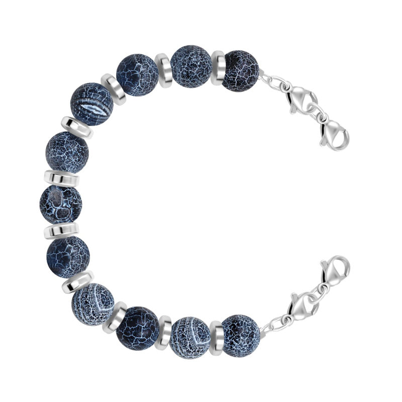 Women's Protein Yellow Jade Bracelet with Lobster Clasp, Can Hang Pendants DIY Bracelet8mm Beaded Agate Tiger Eye Spacer Bracelet