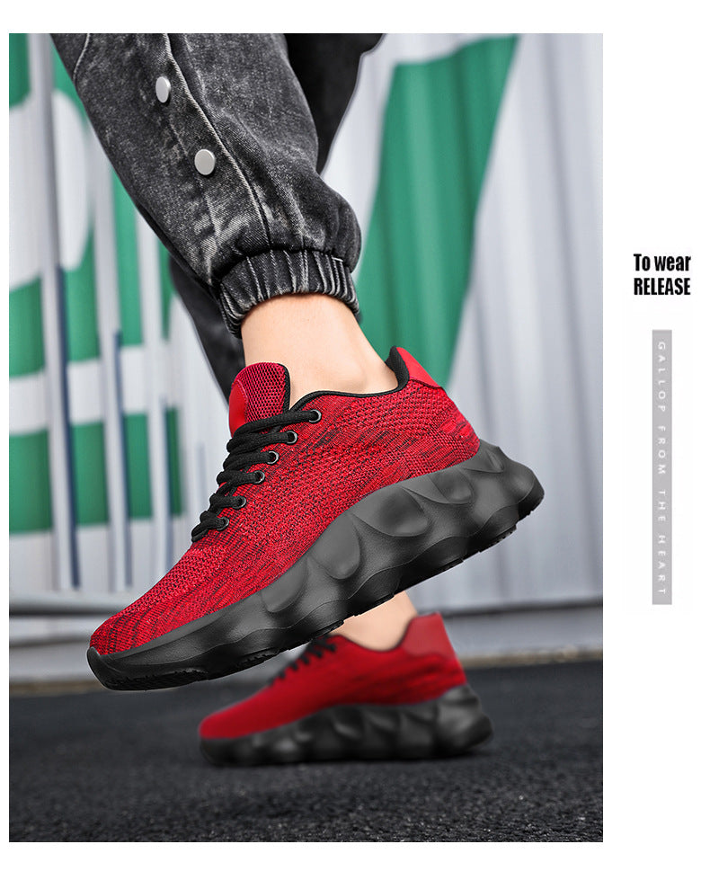 2025Autumn Large Size Men's Mesh Breathable Lightweight Height-Increasing Running Shoes Outdoor Hiking Casual Sports Shoes