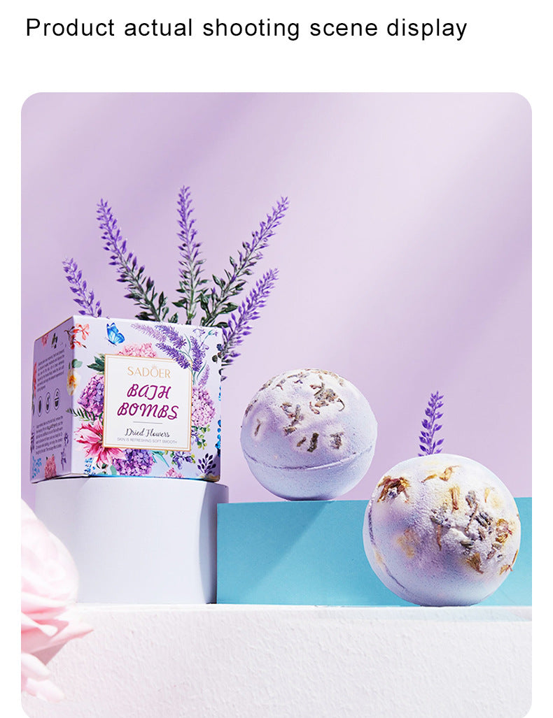 Full English Dried Flower Explosive Bath Salt Ball100gSADOER Clean Fragrance Bath Ball  Wholesale