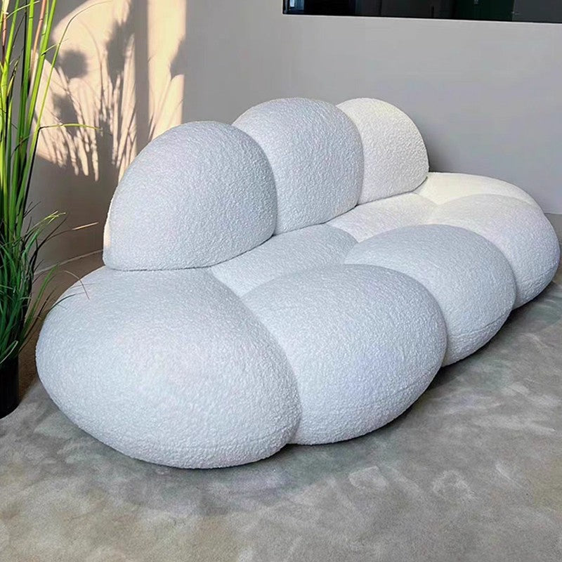 Northern Europe Lenuvole Petal Sofa Living Room Cream Style Three-Seater Fabric Sofa Modern Cloud Compression Sofa