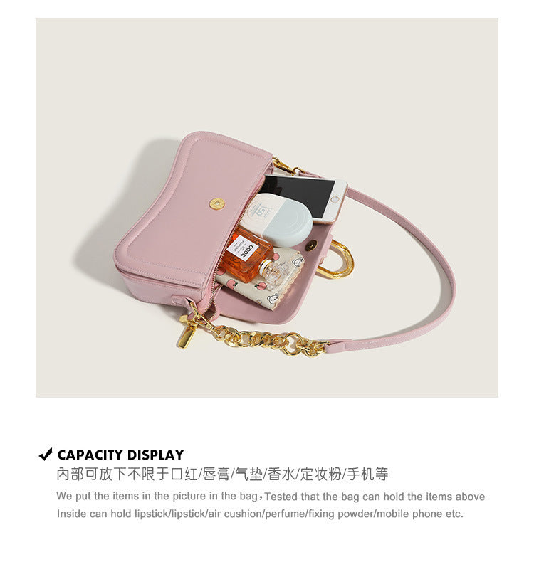 Versatile Texture New Baguette Bag Retro Fashion Elegant Versatile Shoulder Underarm Bag Crossbody Women's Bag