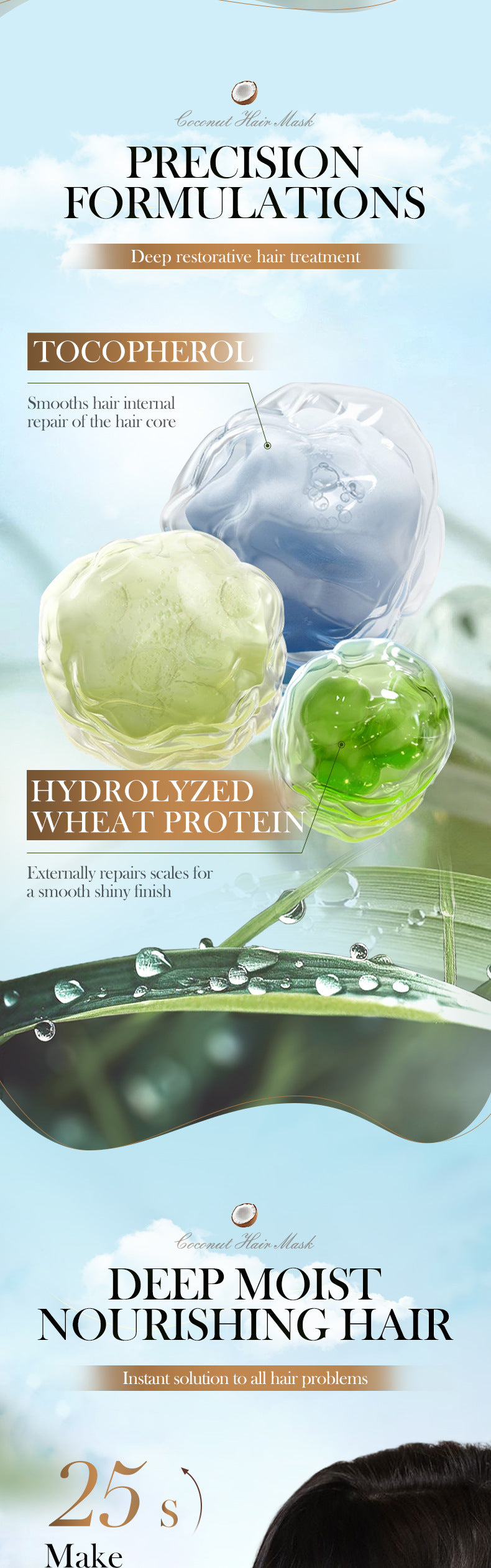 Full English Coconut Nourishing Hair Mask950g SADOER Smooth and Fluffy Hair Conditioner  Wholesale