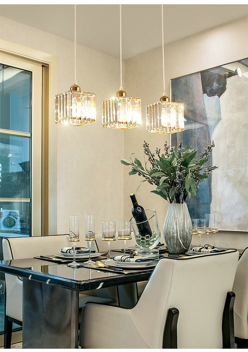 Export Simple Restaurant Crystal Pendant Light Single Head3Headboard Pendant Light Dining Table Bar Crystal Pendant Light Wholesale