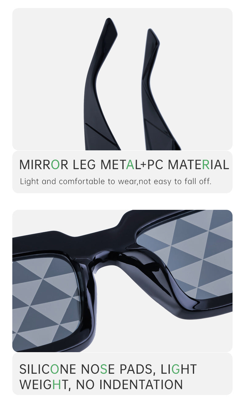 Fashion Small Frame Sunglasses for Women Trendy European and American Wide Leg Square Frame Sunglasses High-end Wholesale sunglasses