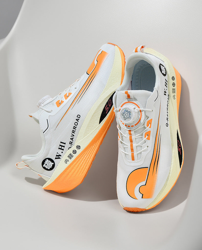 2025Autumn Winter New Style Real Explosive Carbon Plate Soft Sole Wear-Resistant Sports Shoes Parent-Child Rotating Buckle Comfortable Shock Absorption Rebound Running