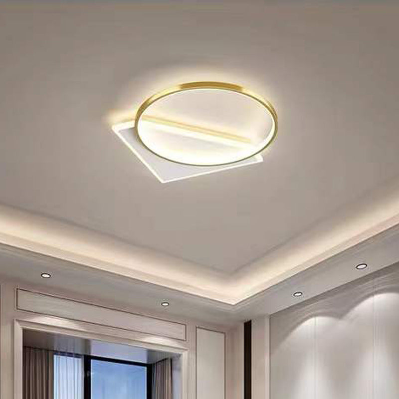 Nordic Living Room Lamp Rectangular Household Elegant Ceiling Lamp led Master Bedroom Lamp Iron Art Room Lamp Zhongshan Lighting