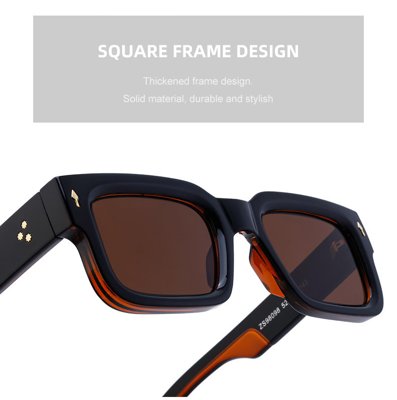 2025New Retro Square Frame Sunglasses for Men High-End European and American Retro Sunglasses Men's Trend sunglasses