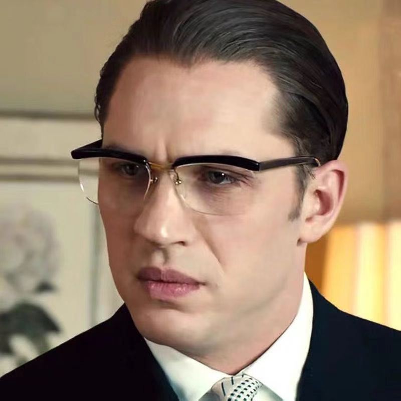 Tom Hardy's Legend of the Underground Half-Frame Glasses Frame High-End Blue Light Blocking Optical Glasses Internet Celebrity Style