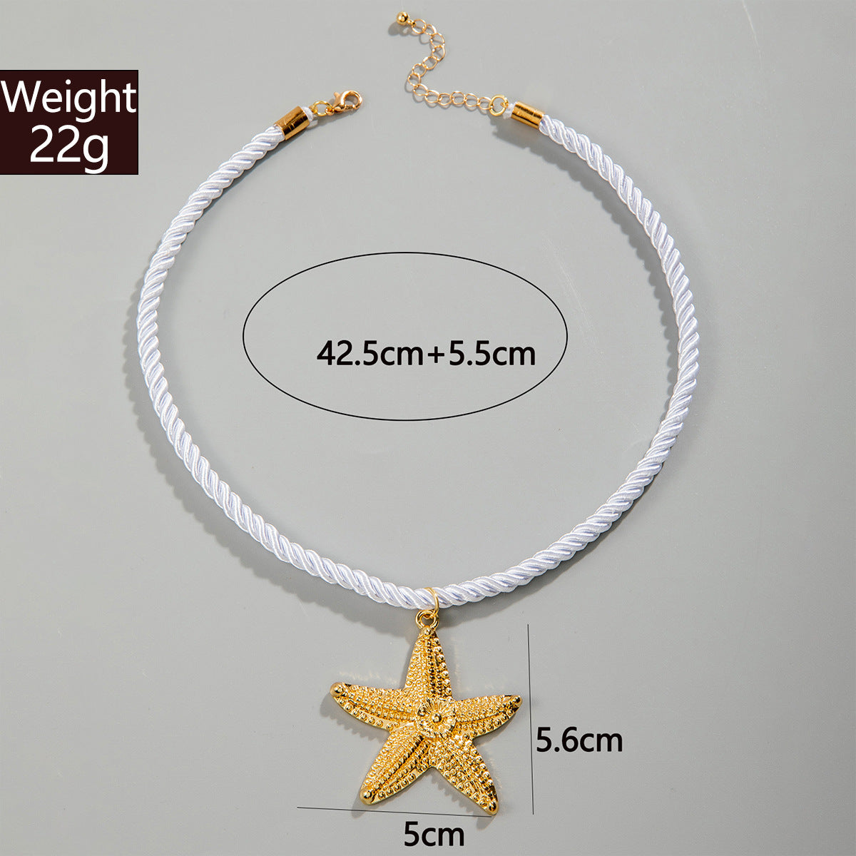 European and American Metal Ocean Style Starfish Pendant Necklace Jewelry Personality Exaggerated Star Beach Vacation Necklace for Women