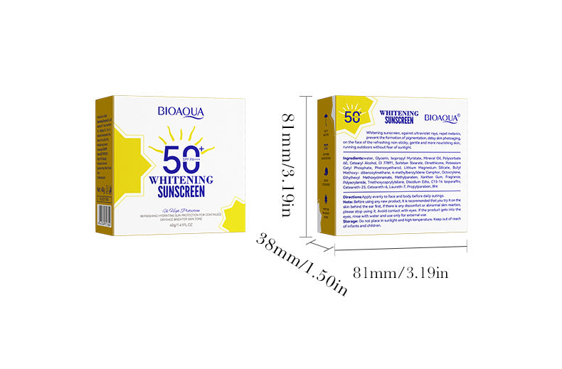Whitening Sunscreen40gBIOAOUA Improve Isolation UV Protection Sunscreen Lotion Cross-Border Wholesale