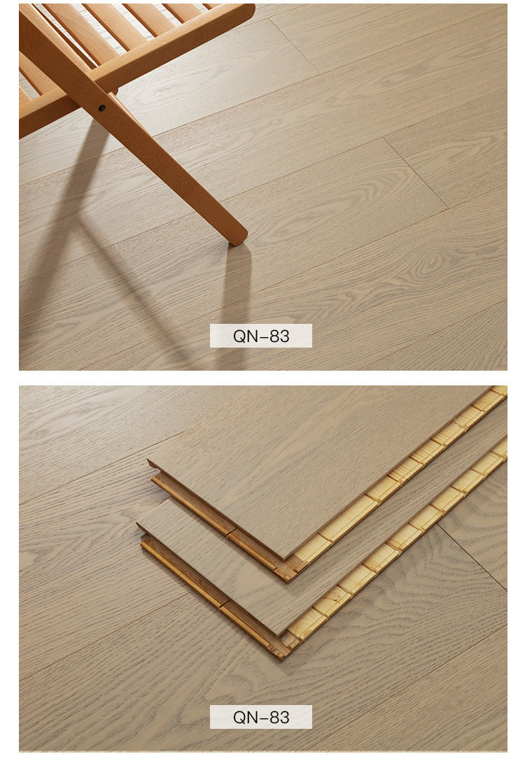 Source Factory European White Oak Pure Three-Layer Solid Wood Flooring for Underfloor Heating Modern Style Villa Home Use ENF Environmental Protection
