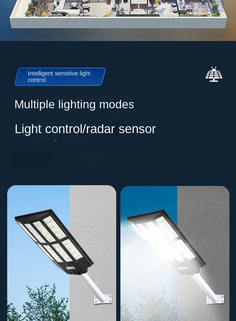 Solar Street Light Outdoor Rainproof Garden Light High Brightness Intelligent Human Body Sensor Factory Road LED Street Light