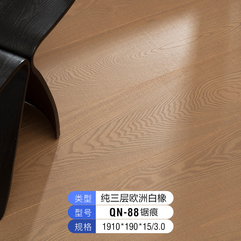 Source Factory European White Oak Pure Three-Layer Solid Wood Flooring for Underfloor Heating Modern Style Villa Home Use ENF Environmental Protection