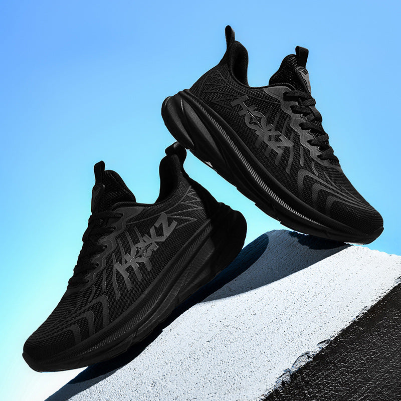 Foreign Trade New Running Shoes for Men and Women, Mesh Breathable Lightweight Cushioned Non-Slip Marathon Shoes for Long Distance Running and Jogging Training