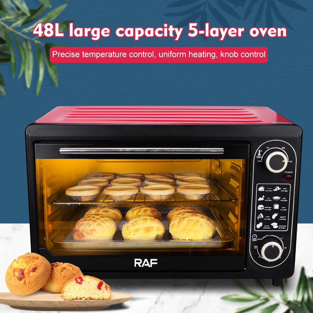 RAF European Standard48L Visual Oven French Fry Machine Cake Machine Electric Oven Household Multi-Functional Baking R.5307