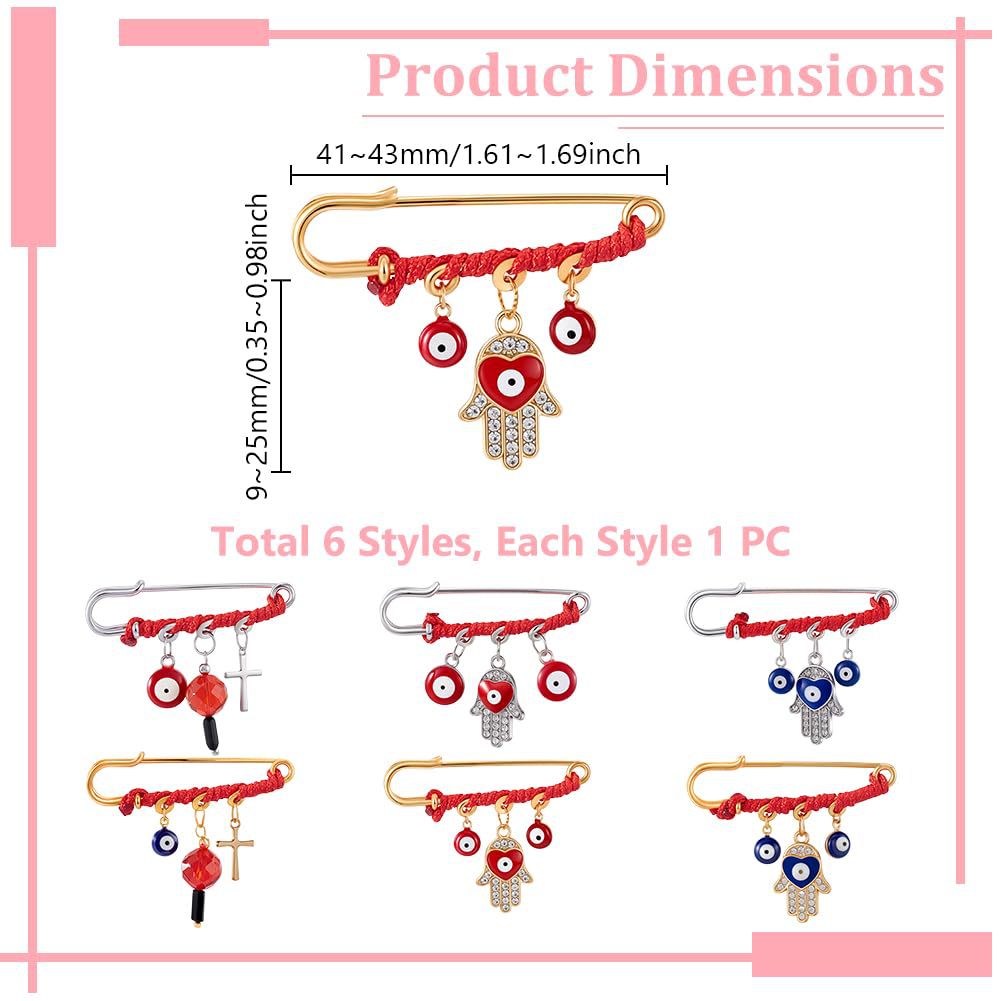 Devil's Eye Brooch for Women Simple Palm Pin Creative Eye Cross Pendant Blue Eye Heart Brooch