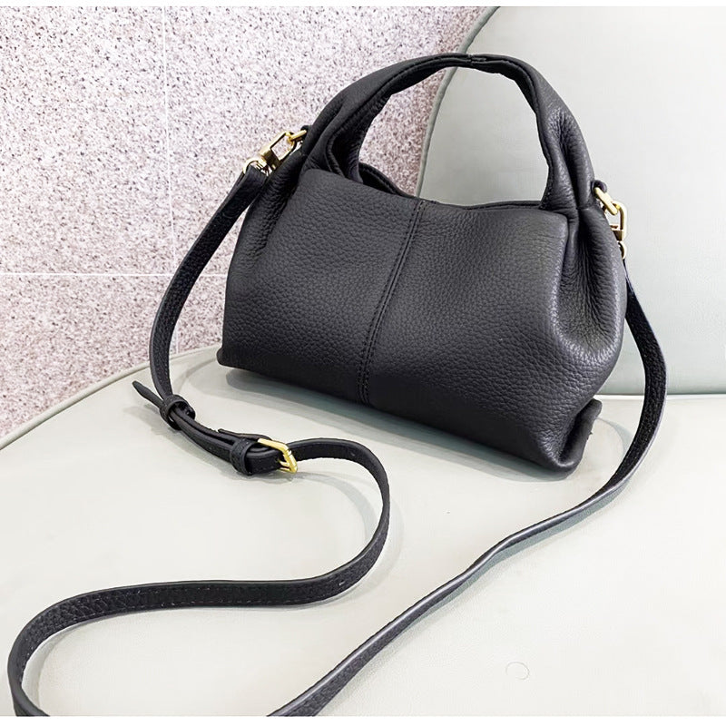 Unique Handbag2025New Handheld Cloud Genuine Leather Women's Bag Vintage Wrinkled Dumpling Bag Versatile Crossbody Bag