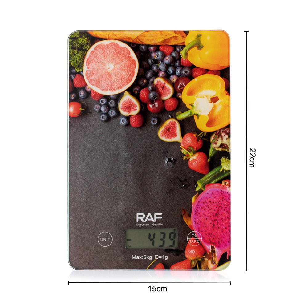 RA  Stainless Steel Peeling Function Waterproof Kitchen Scale Electronic Scale Limit5kg LCD Display Multi-unit Conversion