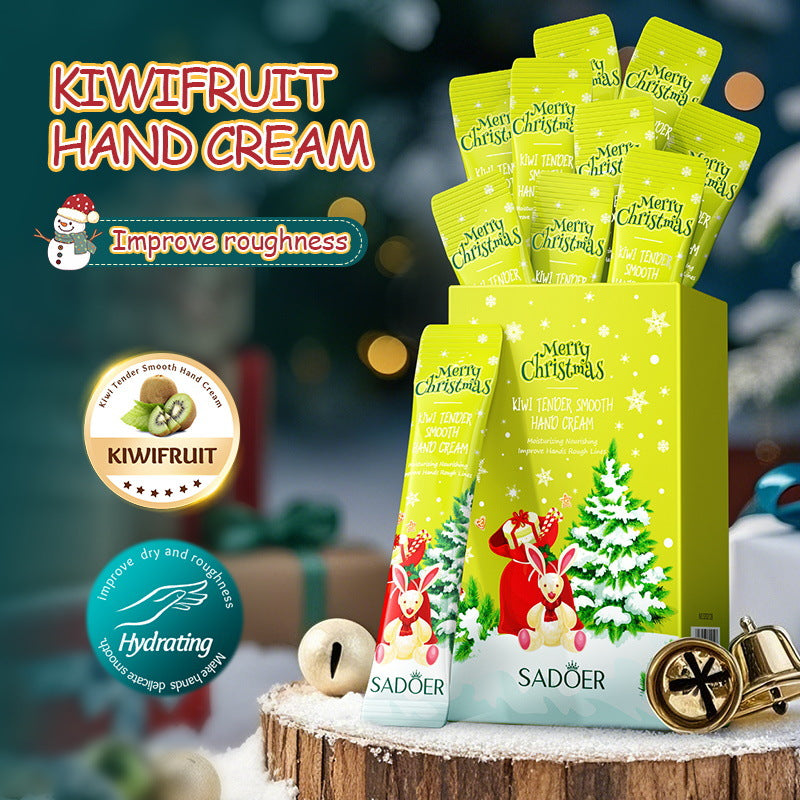 Full English Christmas Kiwi Smooth Hand Cream SADOER Anti-chapped Moisturizing Hand Cream  Wholesale