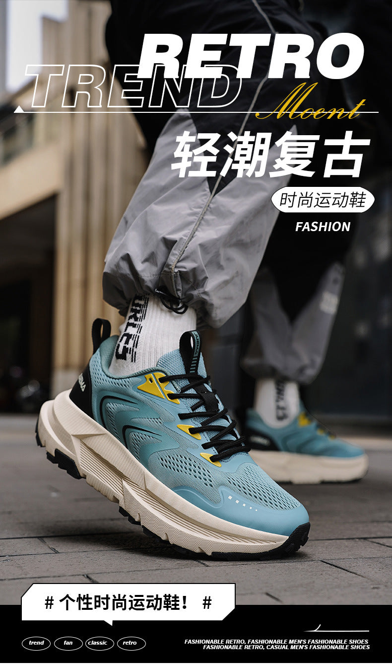 Men's Shoes New2025Mesh Breathable Running Shoes Anti-Slip Shock Absorption Lightweight Soft Sole Sports Shoes Manufacturer Wholesale