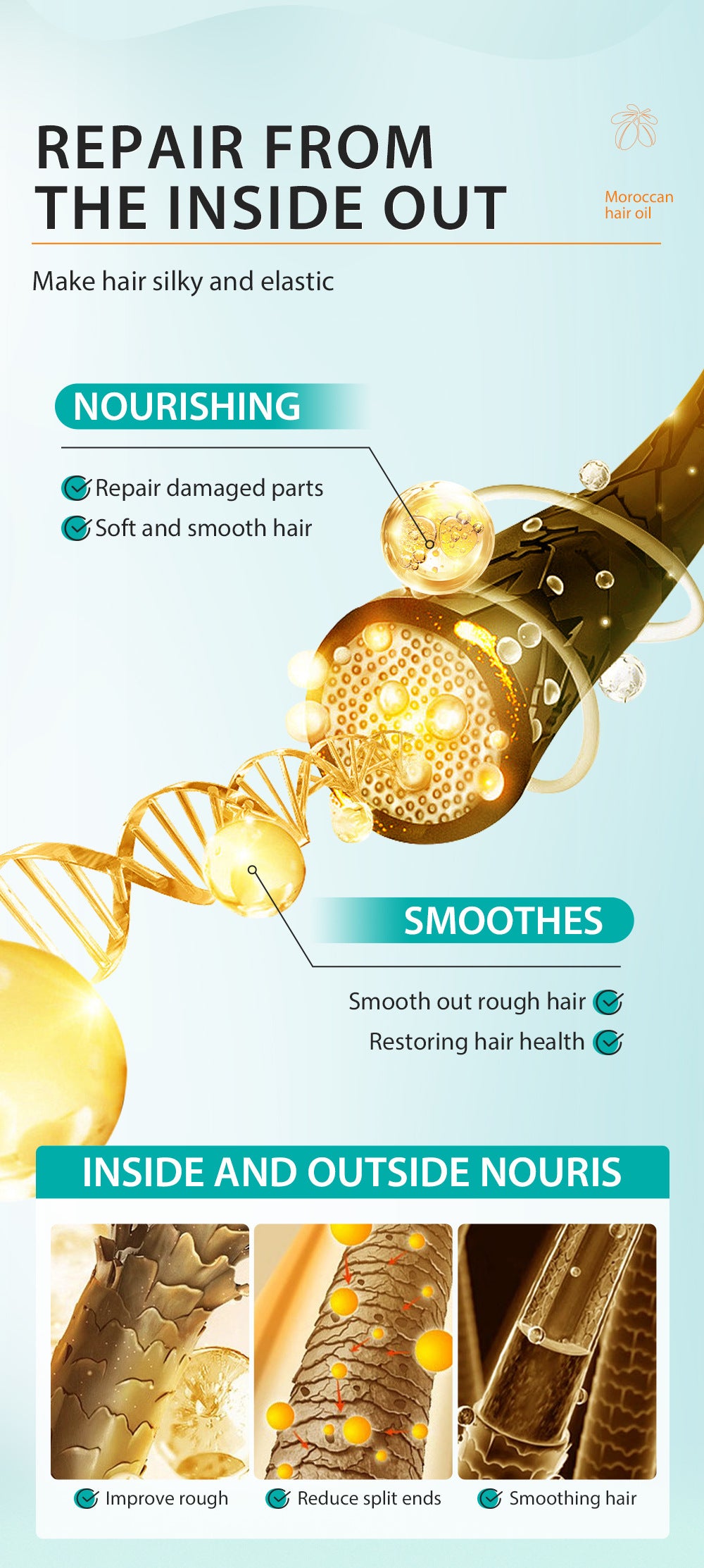 In Stock Full Moroccan Scalp Hair Care Essential Oil Universal Hair Maintenance Wholesale