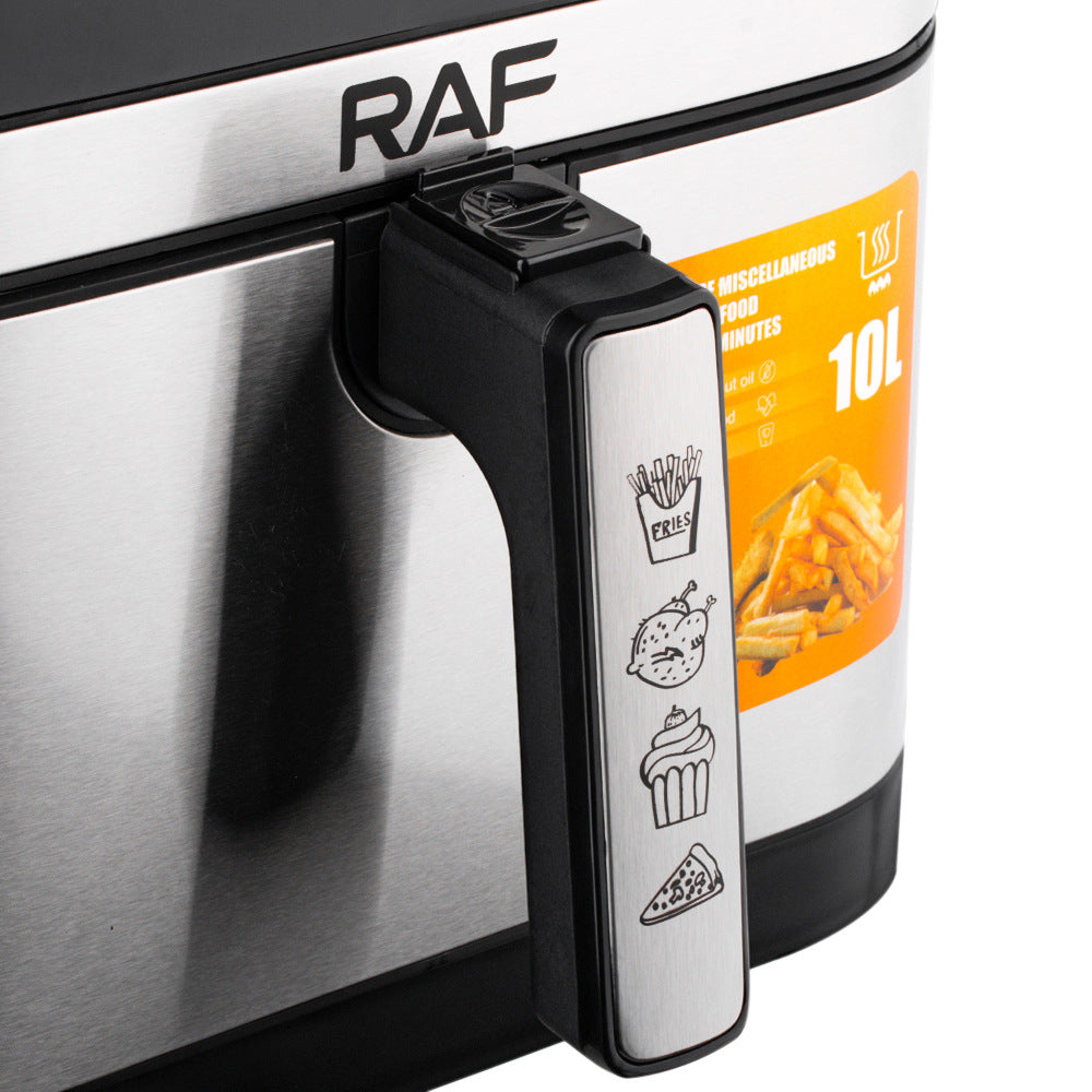 RAF European Standard Air Fryer Large Capacity Multi-Functional Smart Household Digital Display Electric Fryer8L Removable