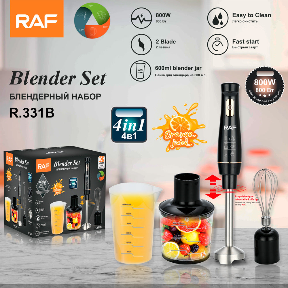 RAF European and American Standard Multifunctional Kitchen Handheld Cooking Stick Baby Food Electric Stirring Stick Milk Juicer Meat Grinder