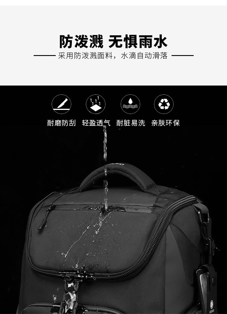 OZUKO Business Backpack Men's Commuting Large Capacity Computer Bag Travel Backpack High-end Waterproof School Bag